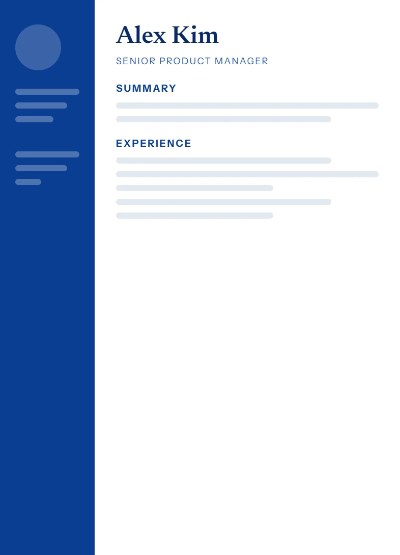 Navy Executive CV template by DAVZON